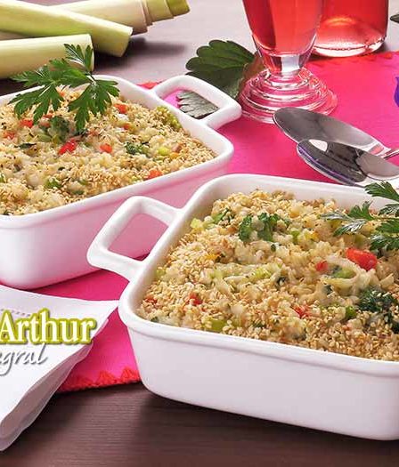 Receita Arroz de forno com brócolis e requeijão