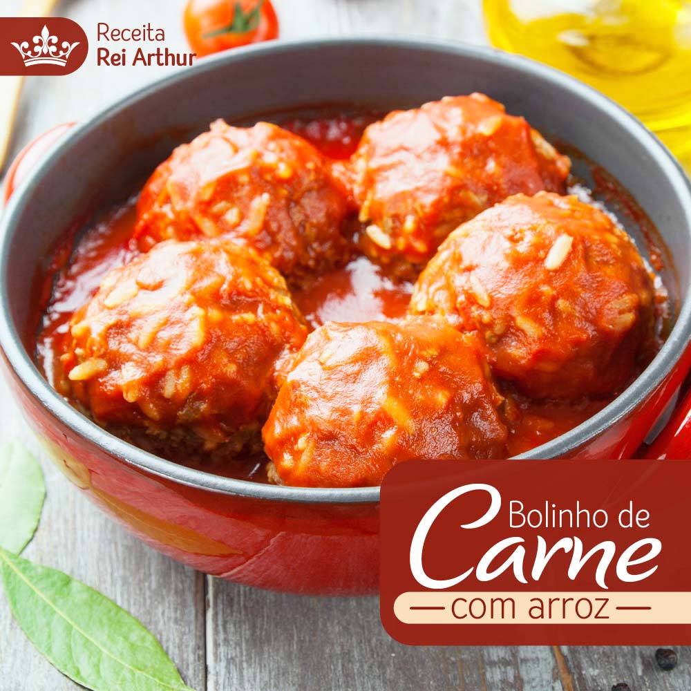 Bolinho de Carne com arroz