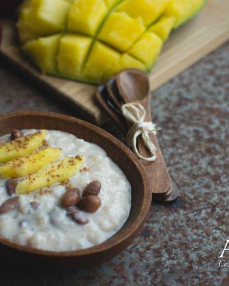 Arroz Doce Tailandês com manga