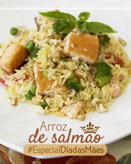 Receita Arroz de Salmão Especial Dia das mães