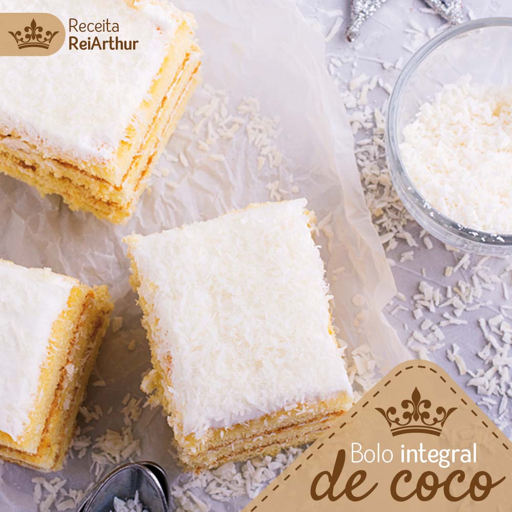 Receita bolo integral de coco