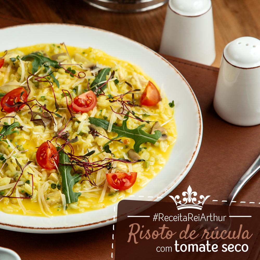 Receita risoto de rúcula com tomate seco Receita risoto de rúcula com tomate seco