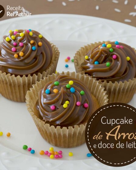 cupcake de arroz e doce de leite