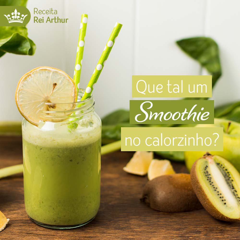 Smoothie de kiwi, gengibre e banana