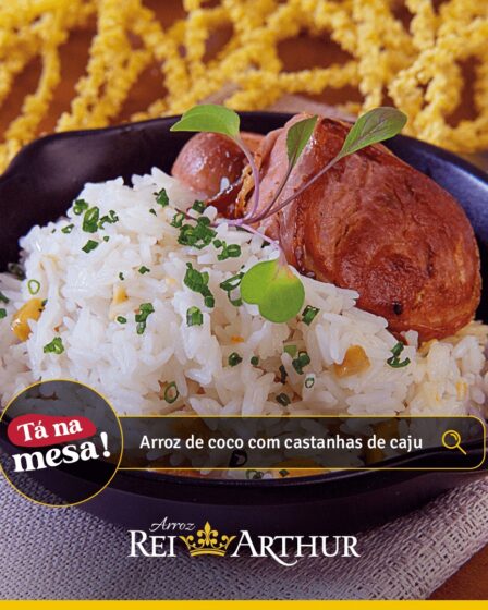 Arroz de coco com castanhas de caju