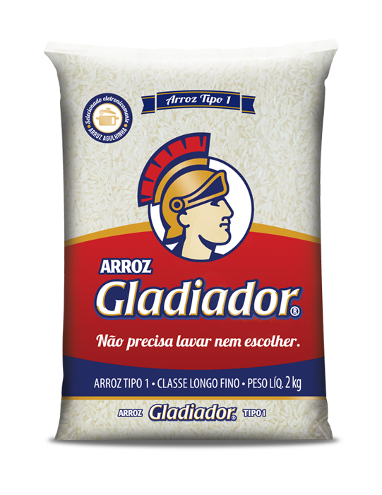 Embalagem de arroz Gladiador 5kg